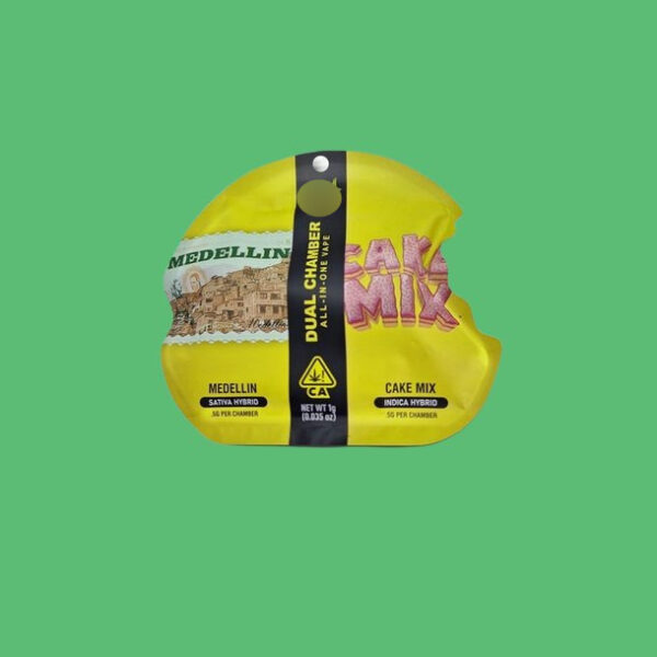 Buy Dual Chamber THC Vape Pen 0.5+0.5ml MEDELLIN & CAKE MIX (Vapes) - UK online dispensary